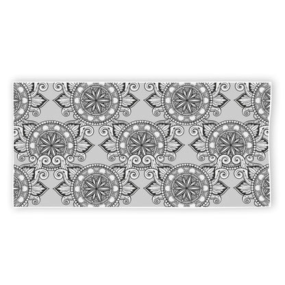 Zentangle Floral Pattern Print Beach Towel