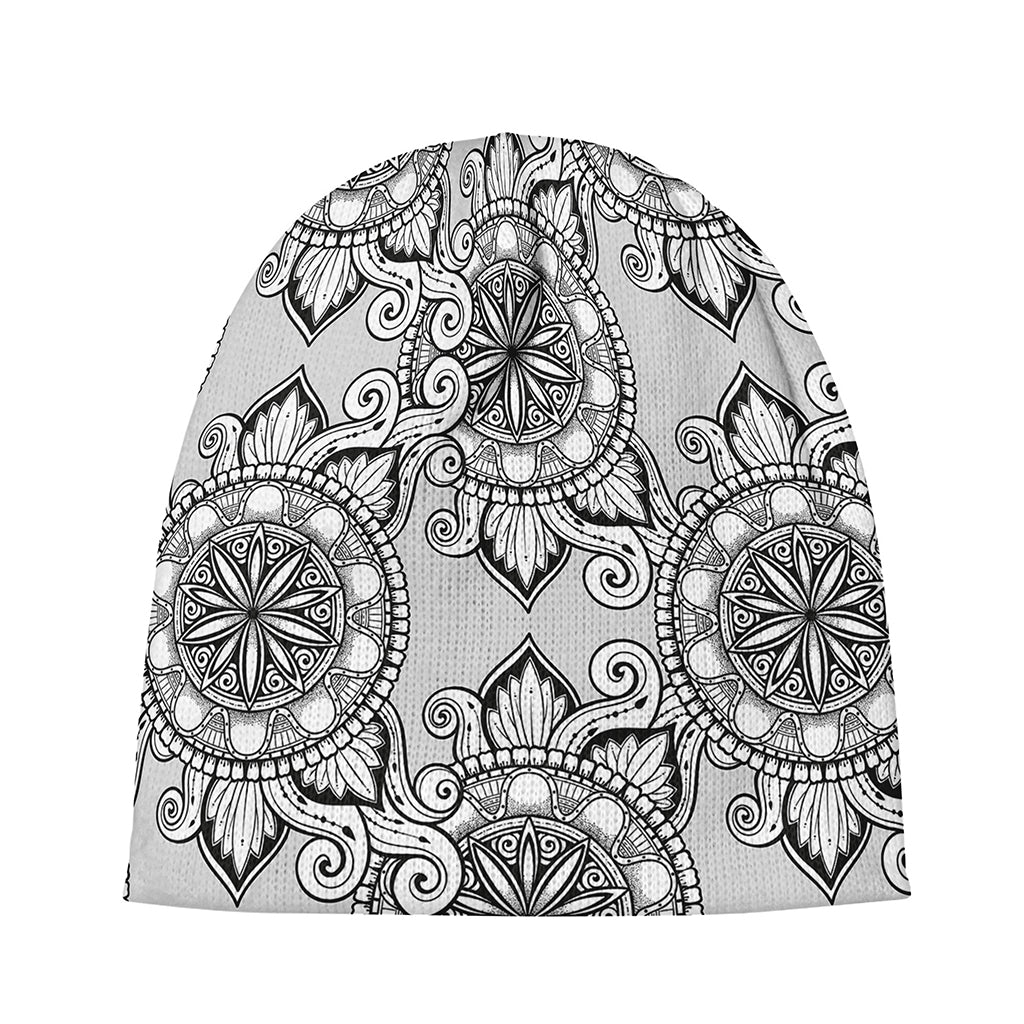 Zentangle Floral Pattern Print Beanie