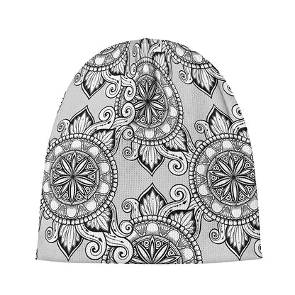 Zentangle Floral Pattern Print Beanie