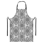 Zentangle Floral Pattern Print Bib Apron With Pocket