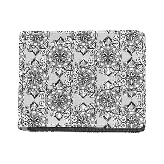 Zentangle Floral Pattern Print Bifold Wallet
