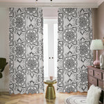 Zentangle Floral Pattern Print Blackout Pencil Pleat Curtains