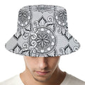 Zentangle Floral Pattern Print Bucket Hat