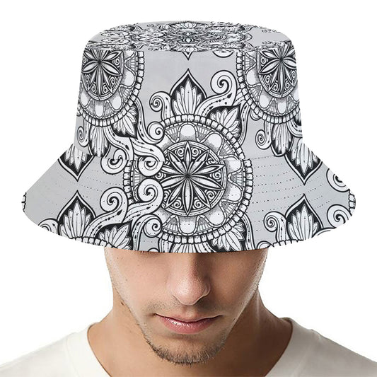 Zentangle Floral Pattern Print Bucket Hat
