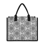 Zentangle Floral Pattern Print Canvas Tote Bag