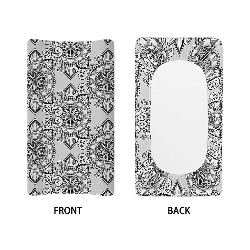 Zentangle Floral Pattern Print Changing Pad Cover