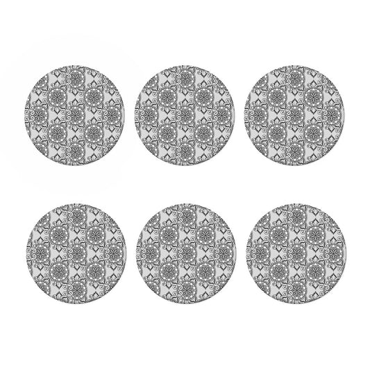 Zentangle Floral Pattern Print Coaster Set