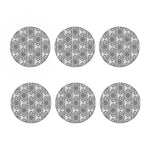 Zentangle Floral Pattern Print Coaster Set