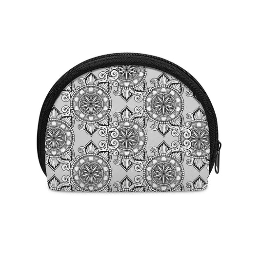 Zentangle Floral Pattern Print Coin Purse