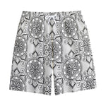 Zentangle Floral Pattern Print Cotton Shorts