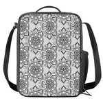Zentangle Floral Pattern Print Crossbody Lunch Bag