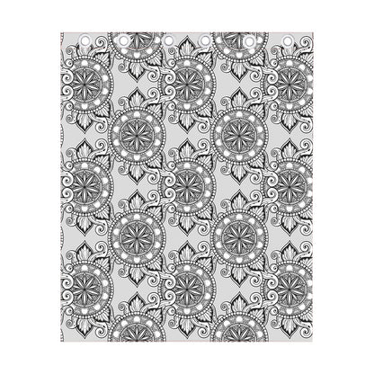 Zentangle Floral Pattern Print Curtain