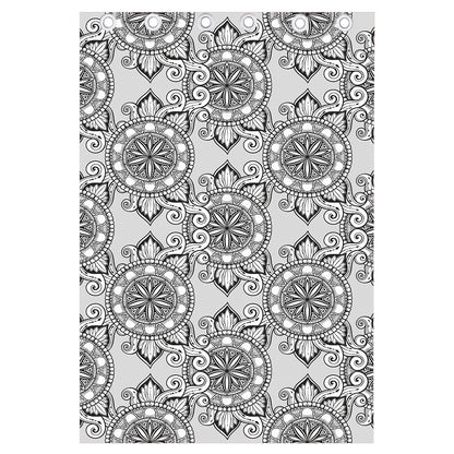 Zentangle Floral Pattern Print Curtain