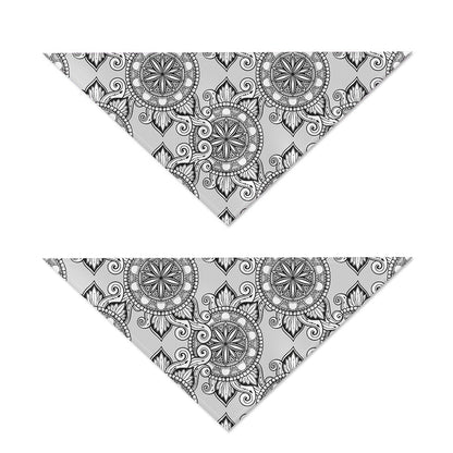 Zentangle Floral Pattern Print Dog Bandana