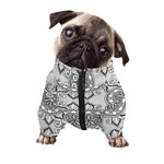 Zentangle Floral Pattern Print Dog Zip Up Jacket