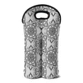 Zentangle Floral Pattern Print Double Neoprene Wine Tote