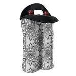 Zentangle Floral Pattern Print Double Neoprene Wine Tote