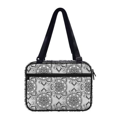 Zentangle Floral Pattern Print Double Strap Bible Bag