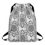Zentangle Floral Pattern Print Drawstring Backpack