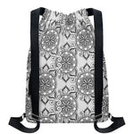 Zentangle Floral Pattern Print Drawstring Backpack
