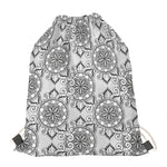 Zentangle Floral Pattern Print Drawstring Bag
