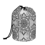 Zentangle Floral Pattern Print Drawstring Makeup Bag
