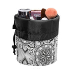 Zentangle Floral Pattern Print Drawstring Makeup Bag