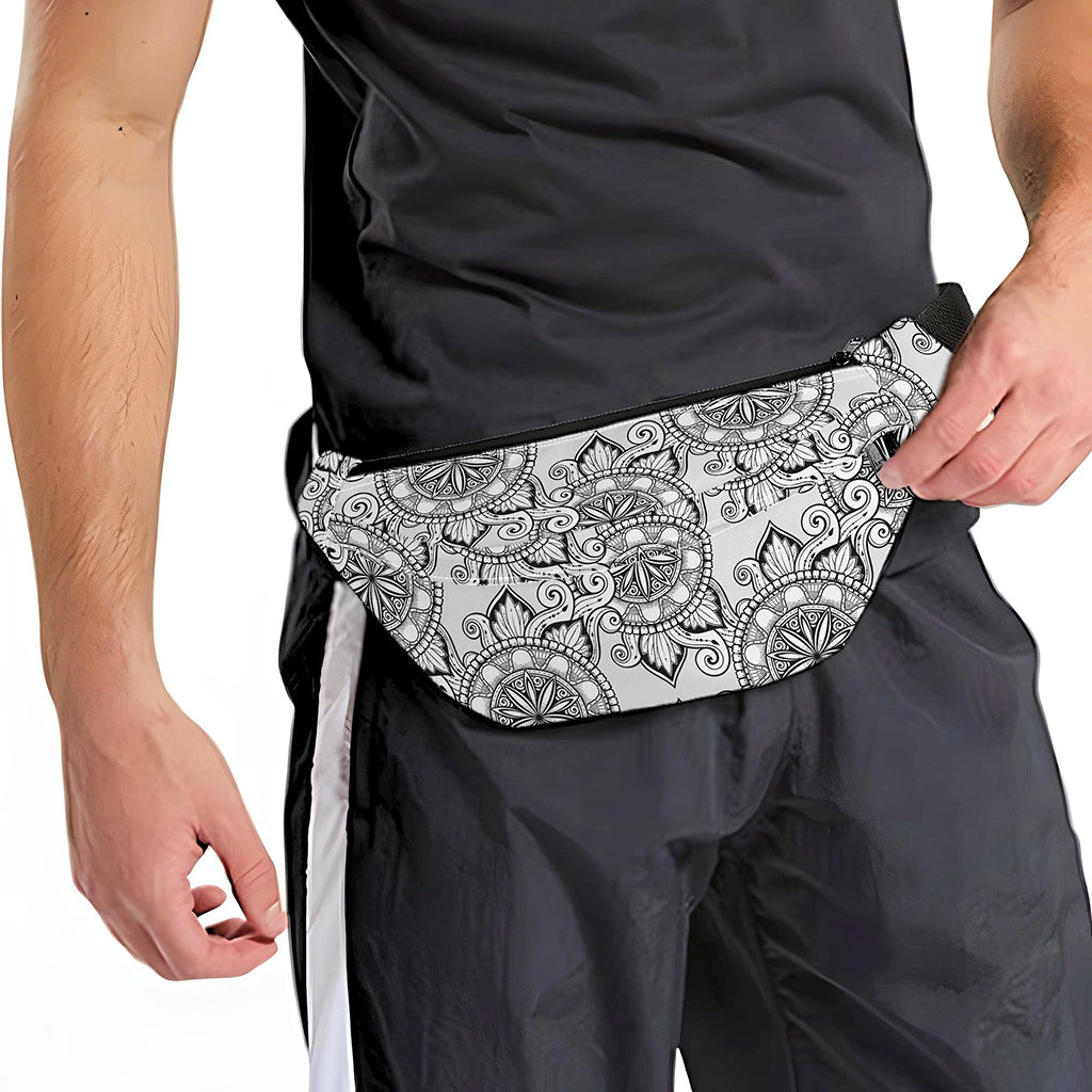 Zentangle Floral Pattern Print Fanny Pack