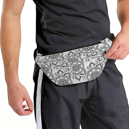 Zentangle Floral Pattern Print Fanny Pack