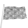 Zentangle Floral Pattern Print Flag