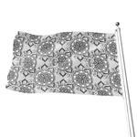 Zentangle Floral Pattern Print Flag