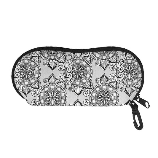 Zentangle Floral Pattern Print Glasses Case