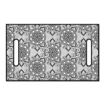 Zentangle Floral Pattern Print Golf Cart Seat Cover