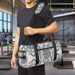 Zentangle Floral Pattern Print Gym Bag