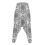 Zentangle Floral Pattern Print Hammer Pants