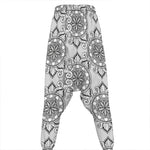 Zentangle Floral Pattern Print Hammer Pants
