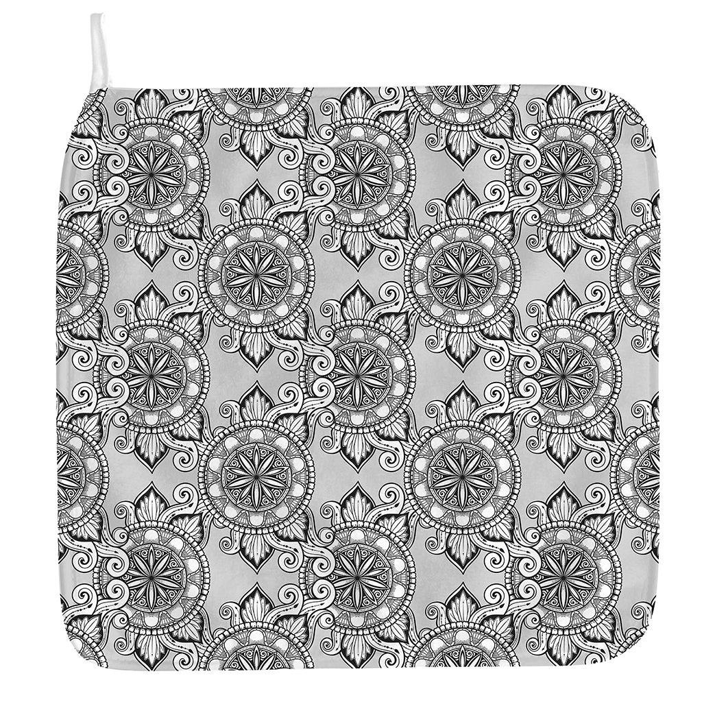 Zentangle Floral Pattern Print Hand Towel