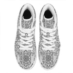 Zentangle Floral Pattern Print High Top Leather Sneakers