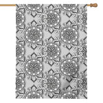 Zentangle Floral Pattern Print House Flag