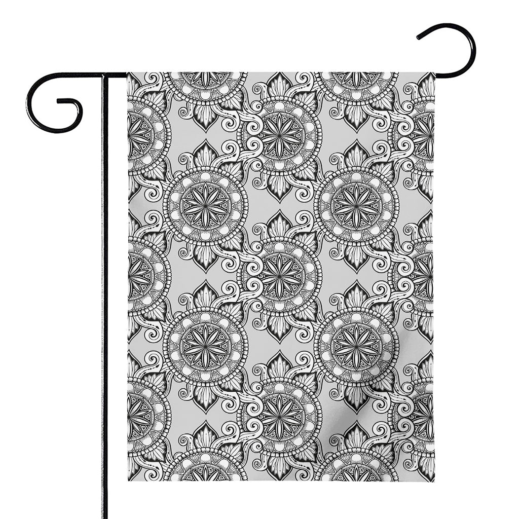 Zentangle Floral Pattern Print House Flag