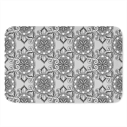 Zentangle Floral Pattern Print Indoor Door Mat