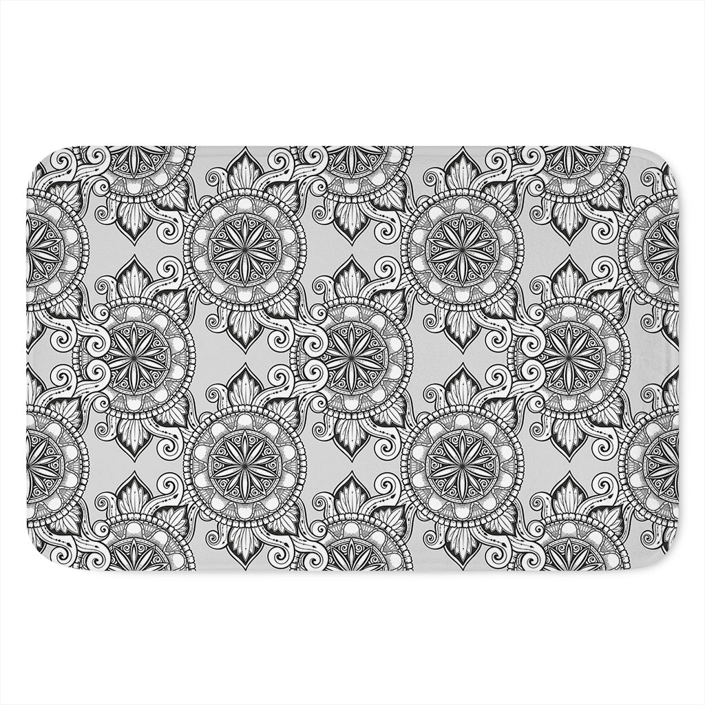 Zentangle Floral Pattern Print Indoor Door Mat