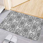 Zentangle Floral Pattern Print Indoor Door Mat