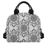 Zentangle Floral Pattern Print Insulated Lunch Bag