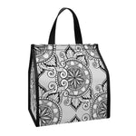 Zentangle Floral Pattern Print Insulated Lunch Tote