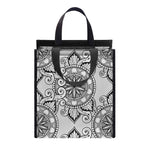 Zentangle Floral Pattern Print Insulated Lunch Tote