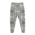 Zentangle Floral Pattern Print Jogger Pants