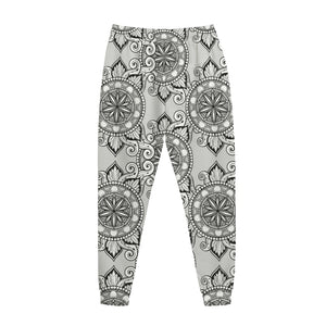 Zentangle Floral Pattern Print Jogger Pants
