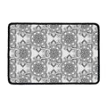 Zentangle Floral Pattern Print Kitchen Mat
