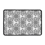 Zentangle Floral Pattern Print Kitchen Mat